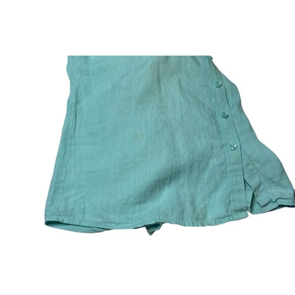 Coldwater Creek aqua linen ¾ adjustable sleeve blouse XL (16) - Picture 9 of 12